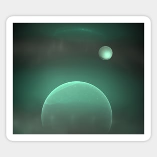 Abstract of green planet Sticker